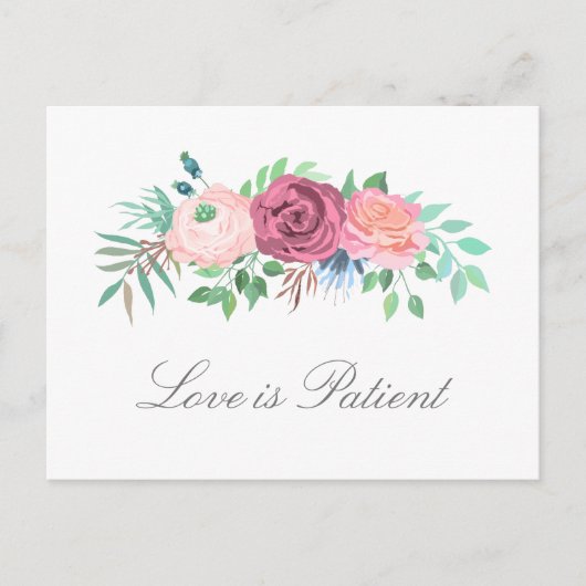 愛は患者パステルフローラ結婚の延期 案内ポストカード (正面)