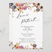 愛は患者フローラ延期結婚のカード 招待状 (正面/裏面)