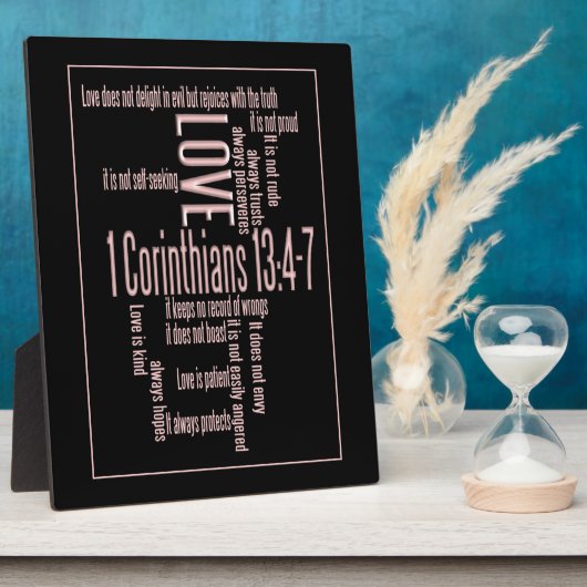 愛は患者ブラック&赤面 フォトプラーク (側面)