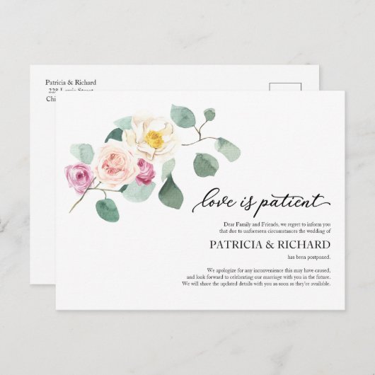 愛は患者ユーカリ結婚の延期 ポストカード (正面/裏面)