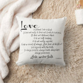 愛は患者(聖なる書物、経典の詩) B&W wの細い縦縞です クッション (ブランケット)