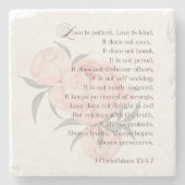 愛は患者 – 聖なる書物、 経典砂岩コースター ストーンコースター (正面)