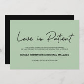 愛は患者Sageグリーン結婚の延期 招待状 (正面/裏面)