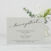 愛は患者Sage Green延期結婚のカード 招待状 (スタンド正面)