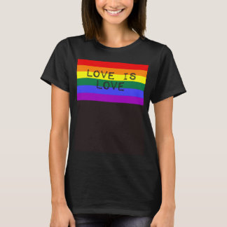 愛は愛かわいいLGBTQゲイプライド国旗の同性愛者Aesth Tシャツ