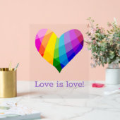 愛は愛だ！レインボーハート アクリルサイン (ウェディング)