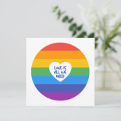 愛は愛であり、愛は我々が必要とするものすべてである、LGBTQプライド カード (スタンド正面)