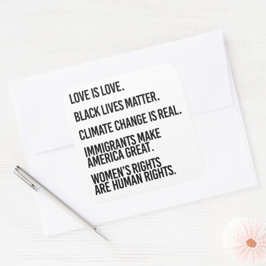 愛は愛である気候変動は実在 スクエアシール (封筒)