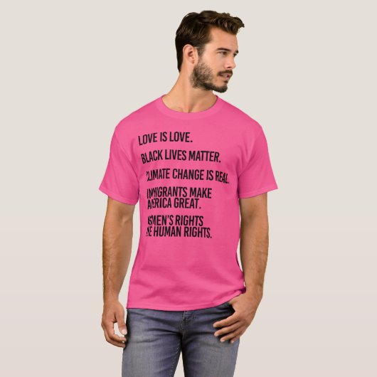 愛は愛である気候変動は実在 Tシャツ (正面フル)