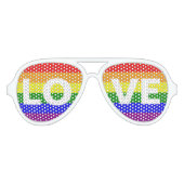 愛は愛である – 愛の平等レインボーフラグ アビエーターサングラス (正面)