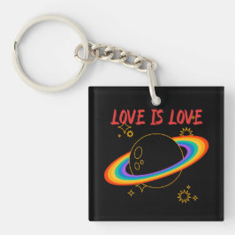 愛は愛である。虹の惑星。LGBTQ+プライドキー キーホルダー