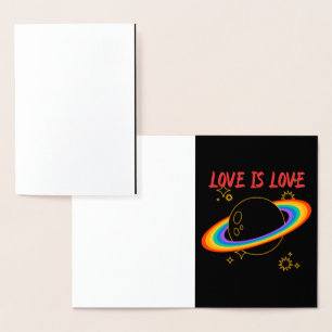 愛は愛である。虹の惑星。LGBTQ+プライド 箔カード