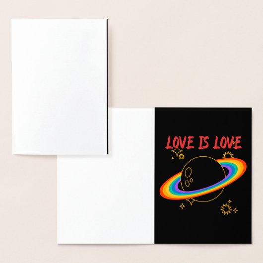 愛は愛である。虹の惑星。LGBTQ+プライド 箔カード (ディスプレー)