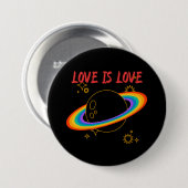 愛は愛である。虹の惑星。LGBTQ+プライド 缶バッジ (正面&裏面)
