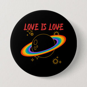 愛は愛である。虹の惑星。LGBTQ+プライド 缶バッジ