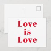 愛は愛である」赤白 ポストカード (正面/裏面)