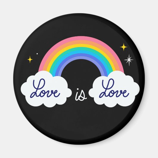 愛は愛である。LGBT+プライド。虹 マグネット (正面)