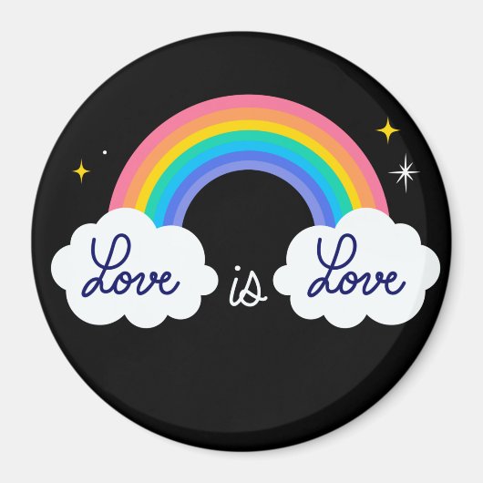 愛は愛である。LGBT+プライド。虹 マグネット (正面)