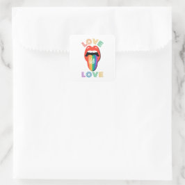 愛は愛のおもしろいカッコいいLGBTQプライド月 スクエアシール