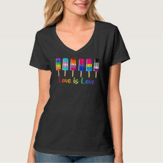 愛は愛のアイスクリームLgbtレインボーアイスクリームプリッド Tシャツ