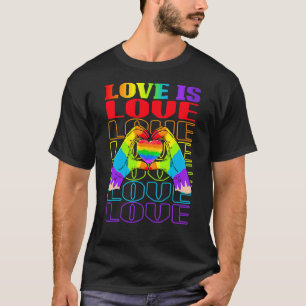 愛は愛のハートハンドサインプライドLgbt Rights Mon Tシャツ