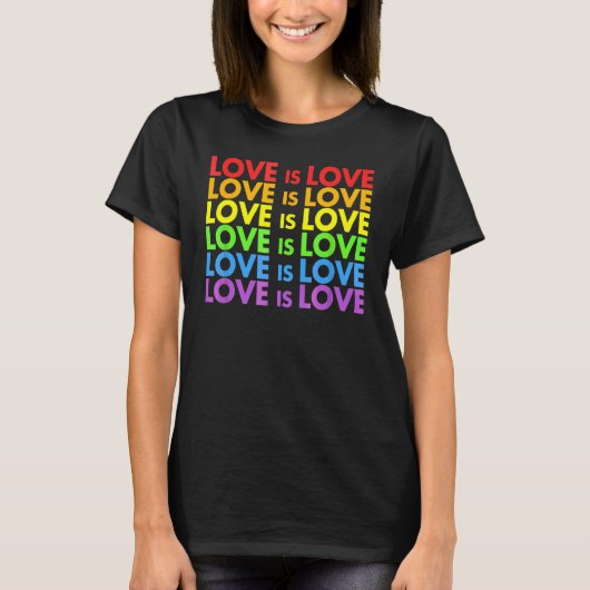 愛は愛のプライドマーチレインボーLGBT平等 Tシャツ (正面)