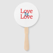 愛は愛のプライドレッドブルー6月LGBTQシンプル文字 ハンドファン (裏面)