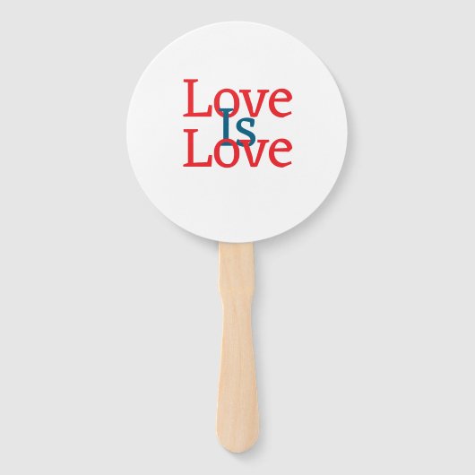 愛は愛のプライドレッドブルー6月LGBTQシンプル文字 ハンドファン (正面)