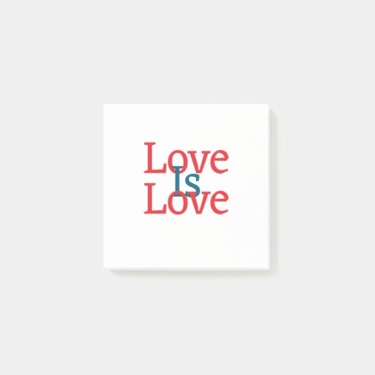 愛は愛のプライドレッドブルー6月LGBTQシンプル文字 ポストイット (正面)