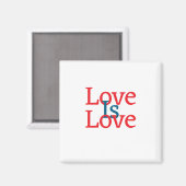 愛は愛のプライドレッドブルー6月LGBTQシンプル文字 マグネット (正面/裏面)