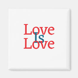 愛は愛のプライドレッドブルー6月LGBTQシンプル文字 マグネット