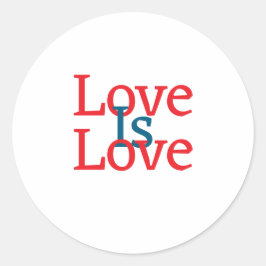 愛は愛のプライドレッドブルー6月LGBTQシンプル文字 ラウンドシール