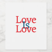 愛は愛のプライドレッドブルー6月LGBTQシンプル文字 ワインラベル (シングルラベル)