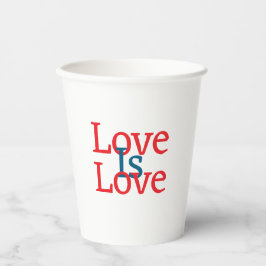 愛は愛のプライドレッドブルー6月LGBTQシンプル文字 紙コップ