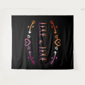 愛は愛のプライド月レズビアン背景 タペストリー (正面(横))