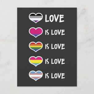 愛は愛のプライドLGBT平等な権利カラフル ポストカード