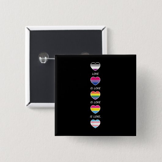 愛は愛のプライドLGBT無性Biパンセクシャルトランス 缶バッジ (正面&裏面)