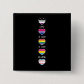 愛は愛のプライドLGBT無性Biパンセクシャルトランス 缶バッジ (正面)