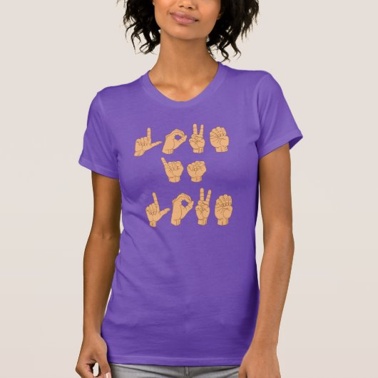 愛は愛の手話 Tシャツ (正面)
