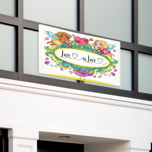 愛は愛の旗 横断幕 (ビルの外側)