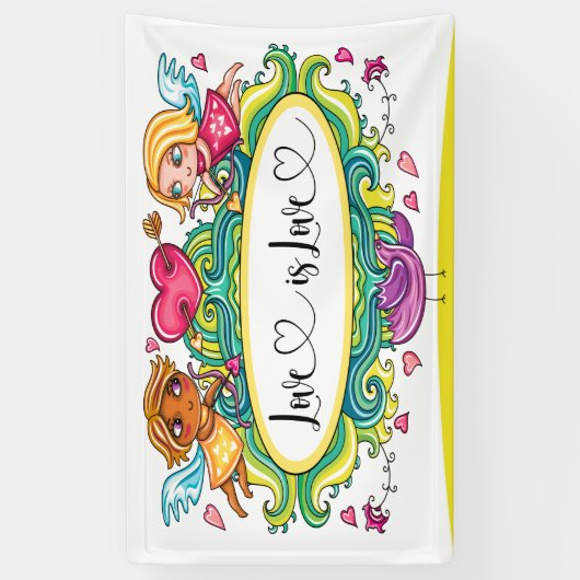 愛は愛の旗 横断幕 (縦)