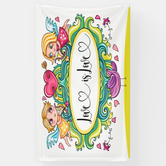 愛は愛の旗 横断幕 (縦)