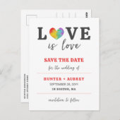 愛は愛の水の色のハートLGBT日付を保存 ポストカード (正面/裏面)