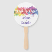 愛は愛の水の色の手結婚のファン ハンドファン (裏面)