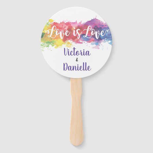 愛は愛の水の色の手結婚のファン ハンドファン (正面)