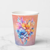 愛は愛の花カラフル大理石結婚の 紙コップ (裏面)