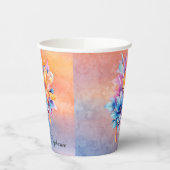 愛は愛の花カラフル大理石結婚の 紙コップ (左)