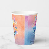 愛は愛の花カラフル大理石結婚の 紙コップ (右)