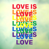 愛は愛の虹のモダンタイポグラフィパターン ウィンドウサイン (シート3)