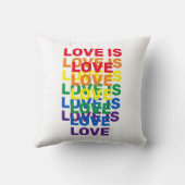 愛は愛の虹のモダンタイポグラフィパターン クッション (裏面)